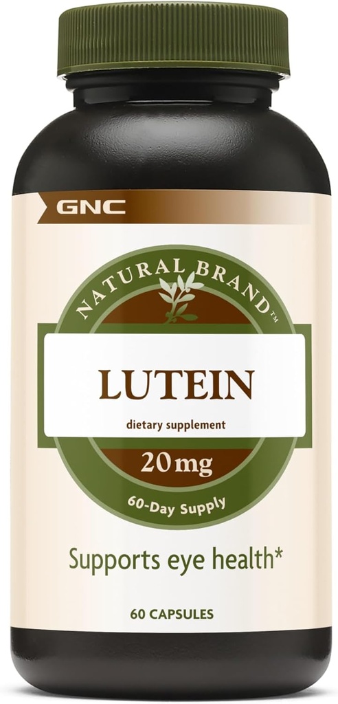 GNC Natural Brand Lutein 20mg, Υποστηρίζει την υγεία των ματιών, 60 κάψουλες