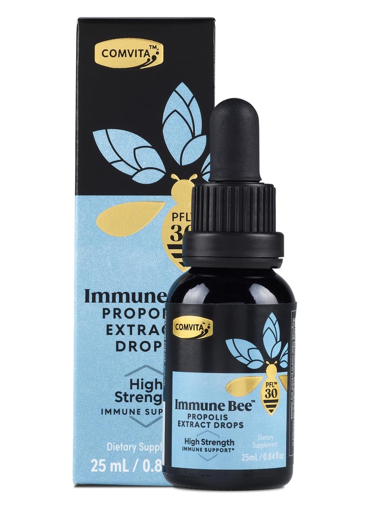 Comvita Ekstra Güçlü Arı Propolisi - Doğal Immune Support, Oral Health, Propolis Liquid, Helps Soothe Throat, Alkol Free - PFL 30, 0.8 fl oz Glass Şişe Şişe Şişe