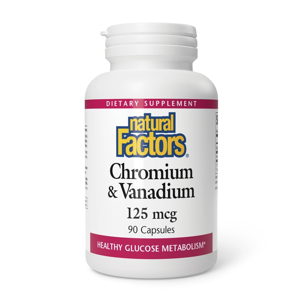 Doğal Faktörler, Kromium & Valvedium 125 mcg, Sağlıklı Metabolism, 90 kapsül