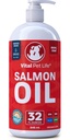 Köpekler ve Kediler için Salmon Yağı - Sağlıklı Cilt & Ön, Balık Yağı, Omega 3 EPA DHA, Evcil hayvanlar için Sıvı Gıda Tamam, Tüm Doğal, Ortak ve Kemik Sağlığı, Doğal Alerji & Inflammasyon Savunması, 32 oz
