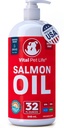 Salmon Oil for Dogs & Cats - Healthy Skin & Coat, Fish Oil, Omega 3 EPA DHA, Liquid Food Supplement for Pets, All Natural, Supports Joint & Bone Health, Natural Allergy & Inflammation Defense, 32 oz