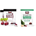 Force Factor Total Beets Soft Chews with Beetroot, Grapeseed Extract, Antioksis, Nitrates, L-Citrulline, 120 Kont, 2-Pack and Smarter Greens Superfood Chews with 25+ Superfoods, Probiyotiks, Antioksis, and Fiber, 60 Count