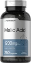Horbäach Malic Acid Capsules | 1200 mg | 250 Count | Non-GMO ve Gluten Free Supplement Supplement