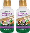 NaturesPlus Animal Parade Gold Children's Liquid Multivitamin - 16 fl oz, Pack of 2 - Natural Tropikal Berry Flavor - Gluten Free, Vegan - 64 Toplam Hizmetler