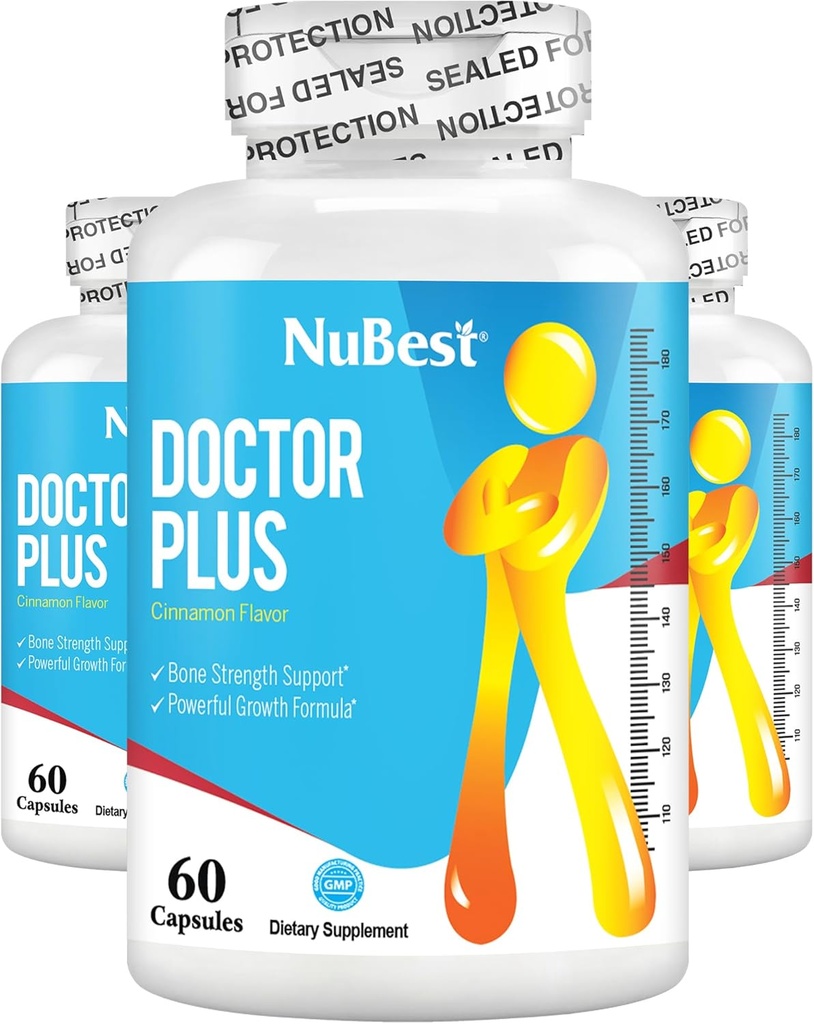 Nu Best Doctor Plus - Güçlü Bone Strength Formula - Güçlü, Sağlıklı Kemikleri Destek - Immunity & Wellness Desteği - Çocuklar için (10+) ve Gençler için - 3 Pack | 3 Ay Supply