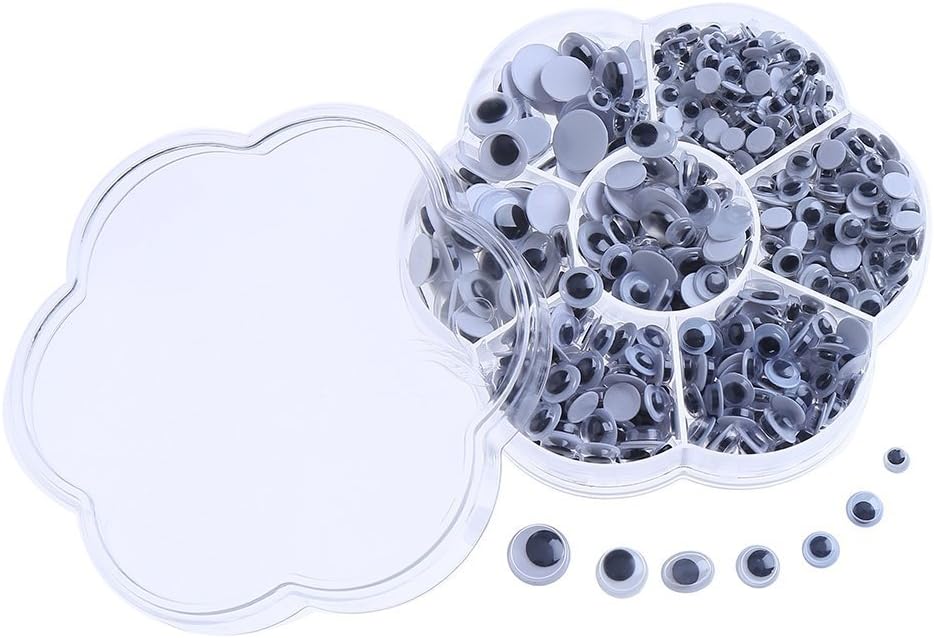 DECORA 800 κομμάτια wiggle Googly μάτια με αυτοκολλητική DIY Scrapbooking χειροτεχνία αξεσουάρ παιχνιδιών (Διαφορεμένο μέγεθος)
