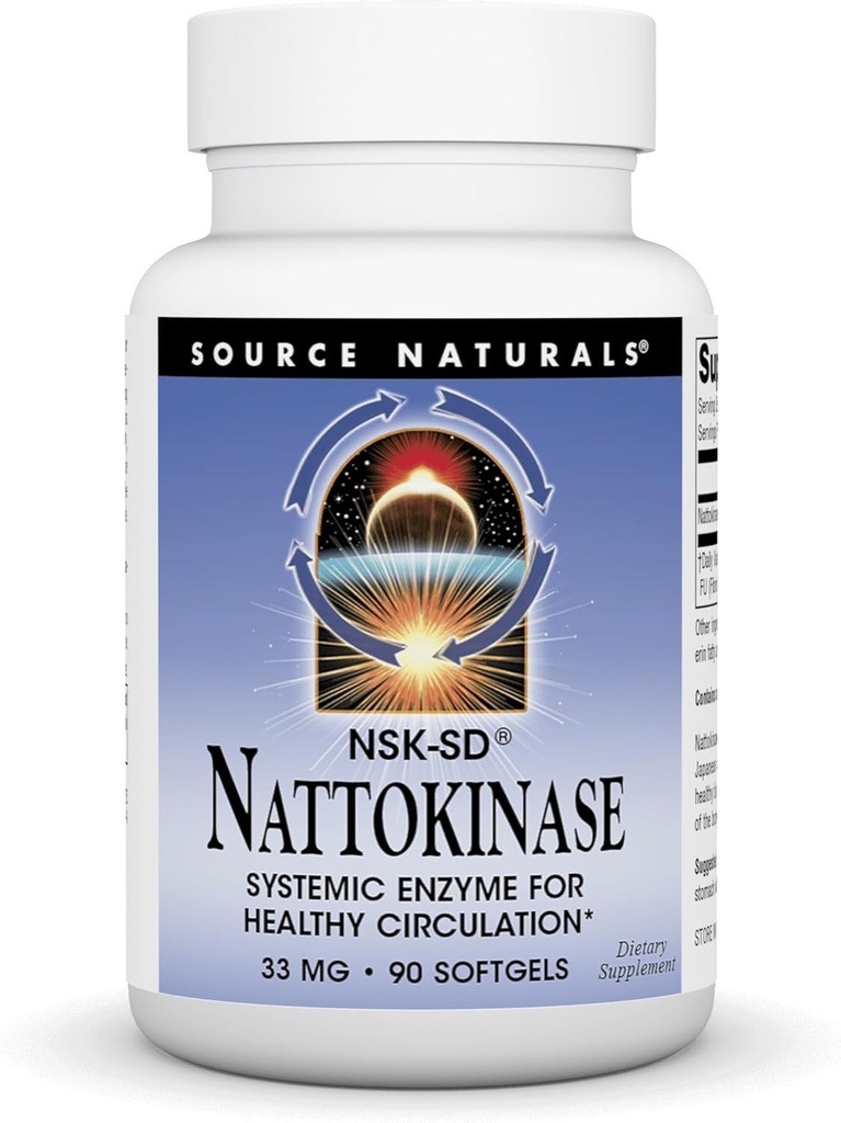 Source Naturals Nattokinase 33 mg Συστηματικό Ένζυμο για Υγιεινή Κυκλοφορία - 90 Softgels