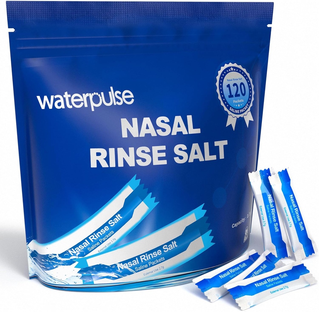 120 Saline Packets,Sinus Neti Pots,Neti Pot Salt Packets Bireysel olarak sardı,Nasal Rinse Packets Neti Pot Salt Nasal Irrigation System,Nasal Wash Squeeze Şişe & Sinus Relief