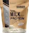 Smart138 Total Milk Protein -% 80 Casein% Whey - RBST/rBGH Hormonları Ücretsiz, Gluten-Free, Soy-Free, Non-GMO, USA, Keto Low Carb, Natural BCAAs (1000g / 2.2lbs, Unflavored)