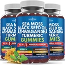 Sea Moss Gummies, Sea Moss, Black Seed, Ashwagandha, Turmeric, Manuka Honey, ACV, Dandelion, Black Pepper, Burdock, Bladderwrack, Vegan- 180 Kont