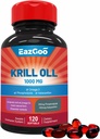 Antarktika Krill Oil 1000 mg, Omega 3 Supplement,EPA, DHA, Phospholipids ve Astaxanthin- 120 Softgels