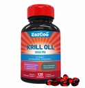 Antarktika Krill Oil 1000 mg, Omega 3 Supplement,EPA, DHA, Phospholipids ve Astaxanthin- 120 Softgels