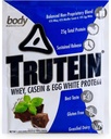 Vücut Beslenme Trutein Yüksek Protein Tozu:% 45 Whey,% 45 Casein,% 10 Egg White, Gluten-Free, Low sodyum, Grass Fed Whey Protein Toz, Gym Supplement & Breakfast Shake, Chocolate Mint, 34g Örnek