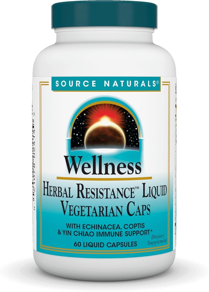 Source Naturals Wellness Herbal Direnişi, Echinacea, Coptis & Yin Chiao Immune Support *- 60 Capsules