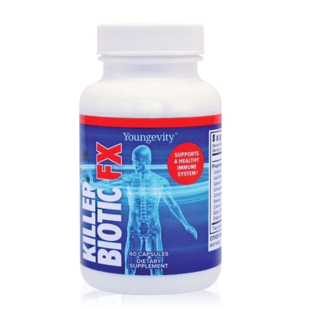 Youngevity Killer Biotic FX - Immune System Support | Bee Propolis, Mushrooms & Colostrum | Natural Immunity Support | 60 Capsules
