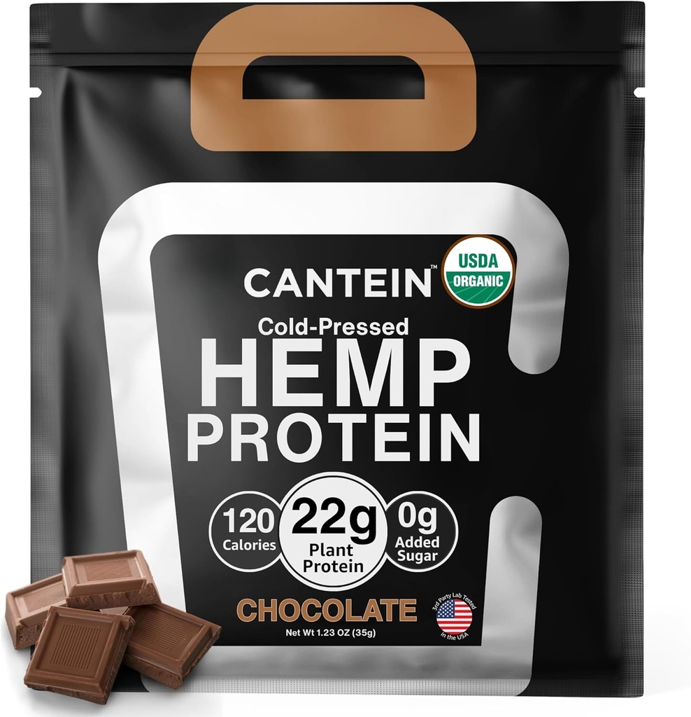 Organik Hemp Protein Toz, Bitki bazlı ve Vegan Protein Shake, Lactose ve Süt Free, Gluten Free, Clean ve Natural- Chocolate (1 hizmet)