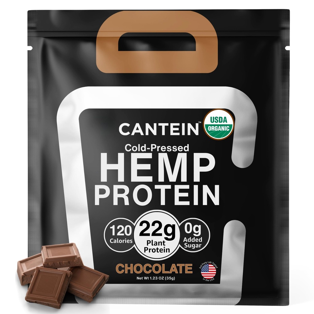 Organik Hemp Protein Toz, Bitki bazlı ve Vegan Protein Shake, Lactose ve Süt Free, Gluten Free, Clean ve Natural- Chocolate (1 hizmet)