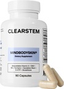 CLEARSTEM - MINDBODYSKIN Hormonal Acne Supplement (5-HTP) - Natural DIM Supplement - Skin Care Vitamins - Hormone Balance, Antioxidants - Gluten Free, Cruelty Free - 30 Servings, 90 Capsules