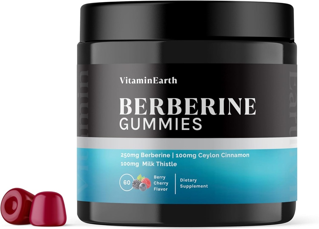 Berberine HCL, Ceylon Cinnamon & Milk Immune ve Metabolism Desteği için Butle - Berry Cherry Flavor - 60