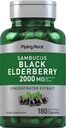 Piping Rock Elderberry Capsules | 2000 mg | 180 Pills | Sambucus Herbal Extract Supplement | Interd Extract | Non-GMO, Gluten Free