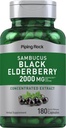 Piping Rock Elderberry Capsules | 2000 mg | 180 Pills | Sambucus Herbal Extract Supplement | Interd Extract | Non-GMO, Gluten Free