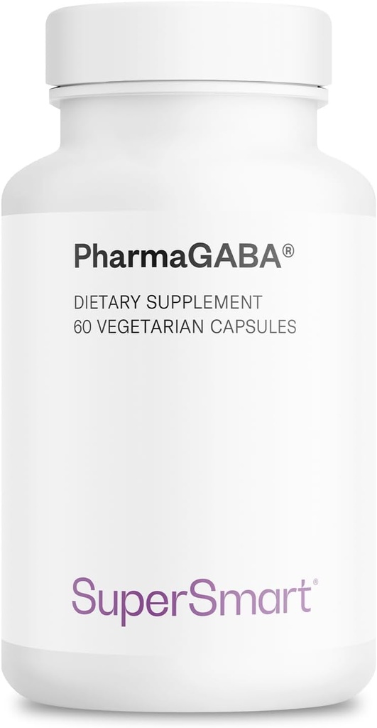 Supersmart - Pharma GABA 125 mg per Day (Patented & Highly Bio available) - Natural Gamma replicabutyric Acid GABA Supplement | Non-GMO & Gluten Free - 60 Vegetarian Capsules