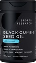 Spor Araştırması Black Seed Oil 1000 mg | Cold Pressed Nigella Sativa Oil with 3% Thymoquinone | Non-GMO, Gluten-Free Supplement - 60 Liquid Softgels for Yetişkinler