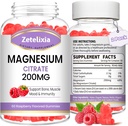 2 Pack Citrate Gummies, High Abvitamin Magnezyum Gummies for Yetişkinler, Kas & Diş Desteği, Vegan Natural Raspberry Flavor 120 Cts