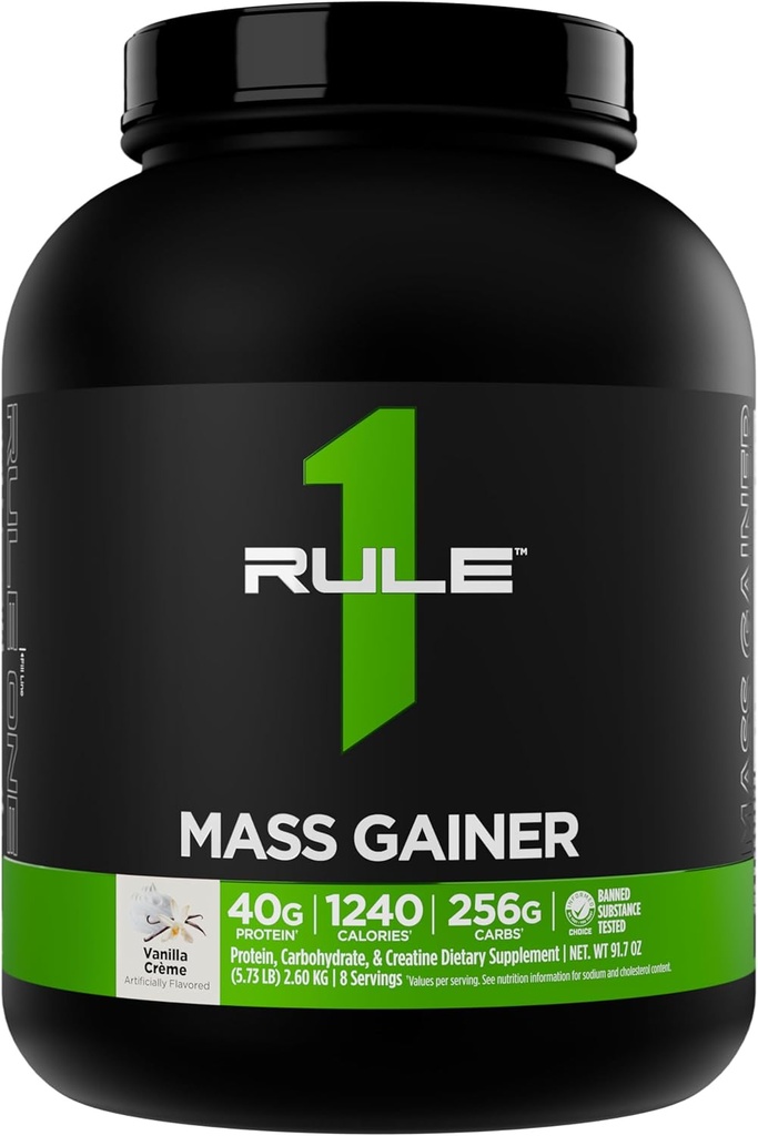 Kural 1 Mass Winer - High-Calorie Kilo Formula 1.220+ Calories, 250g+ Kompleks Carb Mix, 40g All-Whey Proteinleri (8 Hizmetler, Vanilla Crème)