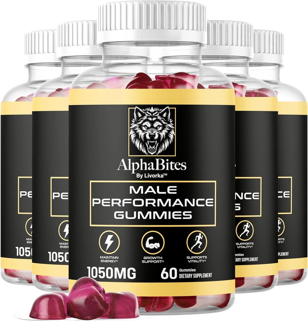 LIVORKA (5 Pack) Alpha Bites Gummies, Alpha Bites, AlphaBites Gummies, Advanced AlfaBites Formula,150 Count Count Count