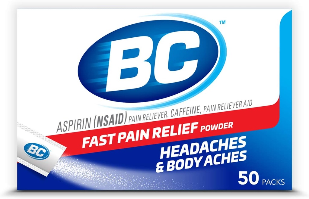 BC Toz | Hızlı Ağrı Yardım | aspirin (NSAID) & Caffeine | 50 Kont (10042037103993)