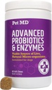 Pet MD Probiyotiks & Enzymes for Dogs - Gut Health Chews with Prebiyotiks - Upset Stomach, Diarrhea, Constipation, or Gas - Köpekler için Fonksiyonel Probiyotikler - 60 ct