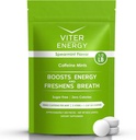 Viter Energy 40mg Μέντες καφεΐνης - Χωρίς ζάχαρη, Β Βιταμίνες, Vegan, Ενισχύει γρήγορη ενεργοποίηση Alert Focus, Καφεϊνωμένα χάπια Nootropic συμπλήρωμα (Spearmint Flavor, 8oz, Bulk Bag)