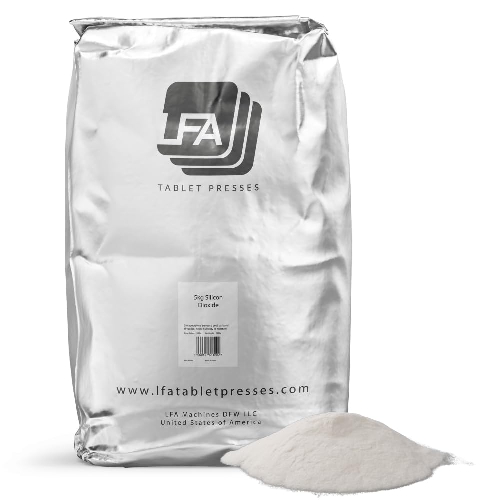 Dioxide σιλικόνης - Anticaking Agent - 5 kg (11 lb) - Σκόνη σιλικόνης βαθμού τροφίμων - Υγρασία-Απορροφητικό Glidant για το Tablet Press & Καψάκιο Pill Mix