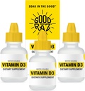 D Drops Yetişkin - Su-plastik Sıvı D3 Drops - Potent Vitamin D Liquid Drops - No Stir, Non-GMO, Kosher - D3 Sıvı İçe Ekle, Flavorless - 12Month Supply (3)