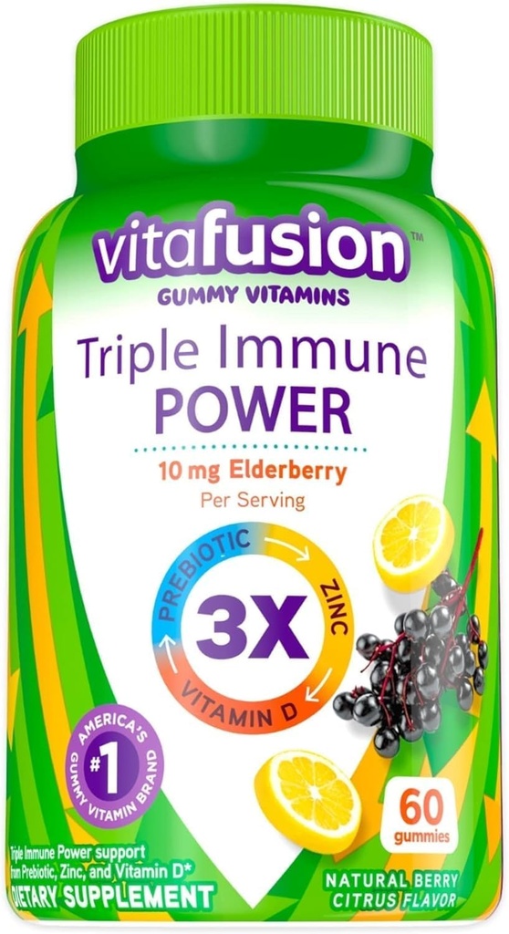 Triple Immune Power Gummy Vitamins Vitafüzyon ile uyumlu, 60ct-L8