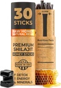 NATURAL SHILAJIT Honey Sticks - Shilajit Resin with Raw Honey, Fulvic Acid & Trace Minerals, Plant Based Nutrients for Energy, Immune Support & Vitality - 30 Shilajit Sticks