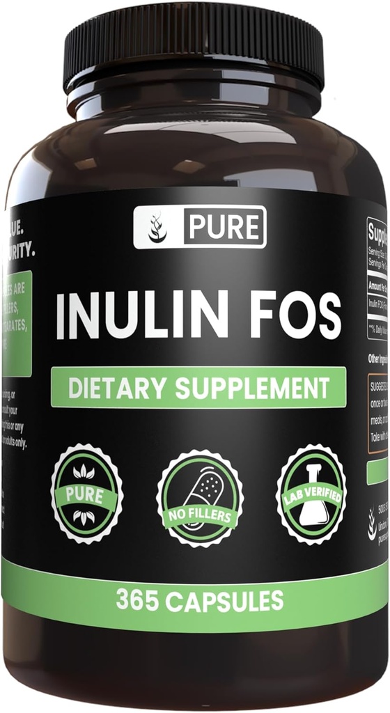 PURE ORIGINAL INGREDIENTS Inulin (365 Capsules) Magnezyum Or Rice Fillers, Always Pure, Lab TY