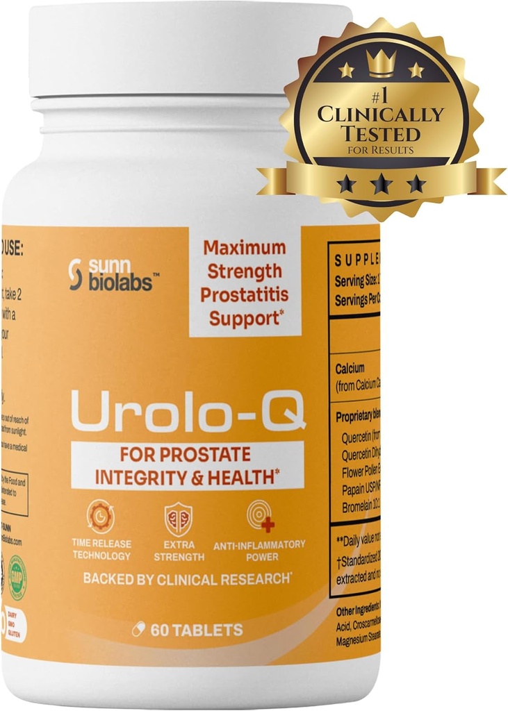 Urolo-Q Extra-Strength Prostate Support for Kronik Prostatitis, CPPS En Güçlü Etkili Prostate Health Supplements for Men – Advanced Time release Formula with included Pollen Extract...