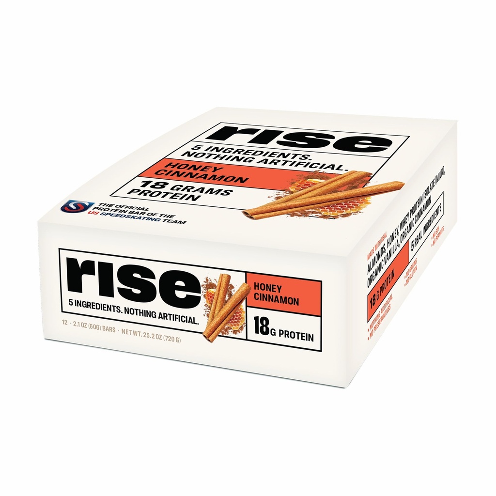 Whey Protein Barları - Honey Cinnamon | Kahvaltı Bar & Protein Snack 18g Protein 4g Fiber Sadece 5 Bütün Gıda Malzemeleri Gluten-Free Soy Free Soy Ücretsiz