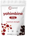 Erkekler ve kadınlar için çift güçlü Yohimbine Supplements, 10 mg Arada, 300 Softgels, Yohimbine HCL, Virgin Sunflower Tohum Petrolünü Daha İyi Absorpsiyon için Destekler Enerji Üretimi, Afrika Raw