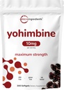 Erkekler ve kadınlar için çift güçlü Yohimbine Supplements, 10 mg Arada, 300 Softgels, Yohimbine HCL, Virgin Sunflower Tohum Petrolünü Daha İyi Absorpsiyon için Destekler Enerji Üretimi, Afrika Raw
