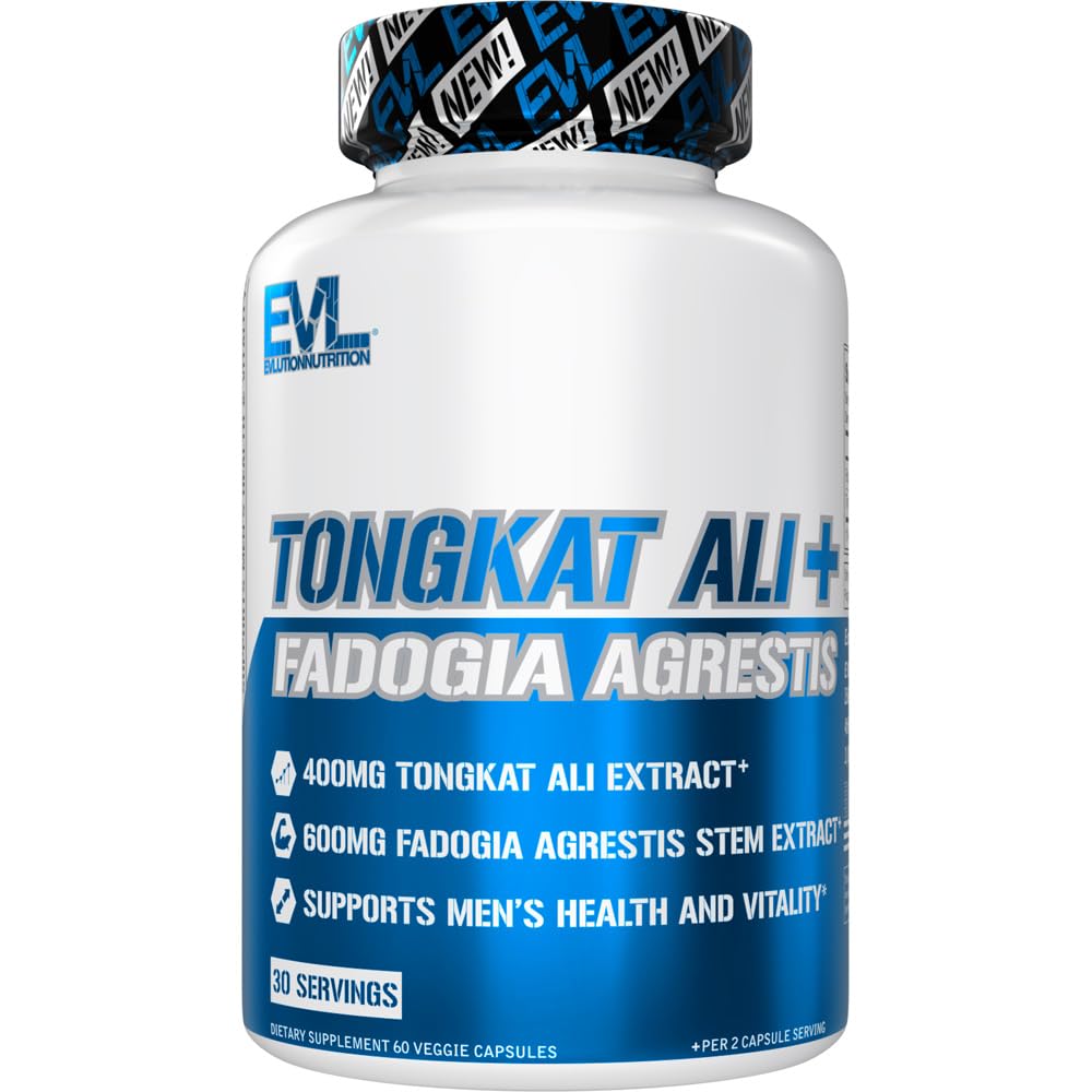 Evlution Beslenme Tongkat Ali + Fadogia Agrestis - Erkeklerin Sağlık + Vitality Desteği - 400 mg Tongkat Ali + 600 mg Fadogia Agrestis Stem Ekstraksiyon - Workout Supplement - Vegetarian Capsules - 30 Hizmetler