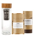 Alkaline Herb Shop Healthy Lung Bundle - Sea Moss & Bladderwrack συμπλήρωμα, Lung Tea συμπλήρωμα (Happy Lung Tea) και διπλό τοίχωμα γυαλί ποτό από ανοξείδωτο ατσάλι τσάι Μπουκάλι νερό μπαμπού 17 oz