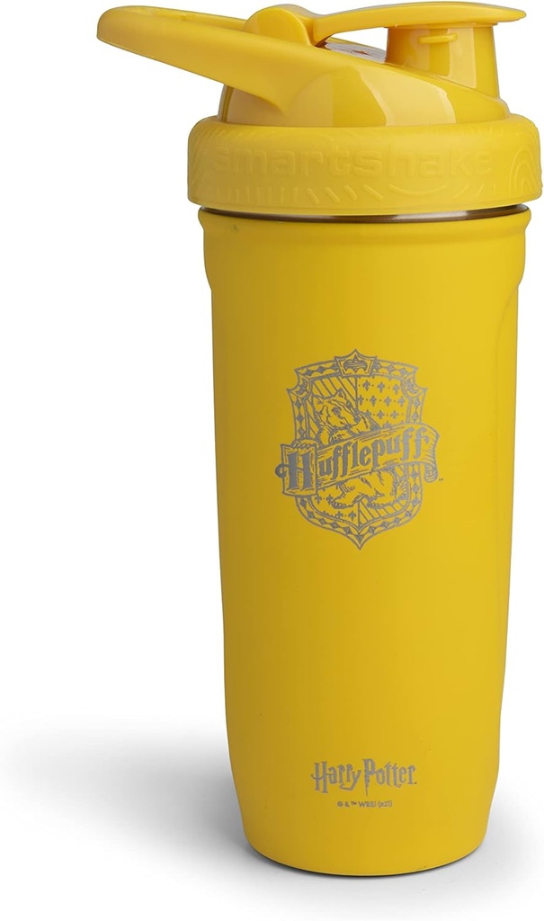 Smartshake Reforce Paslanmaz Çelik Harry Potter Hufflepuffs Shaker Şişe (900 ML / 30oz) | Işık Kilo Direnişi Spor Shaker Şişe Yumuşak bir Lid ile | Leakproof, Ted Free & DEHP Free