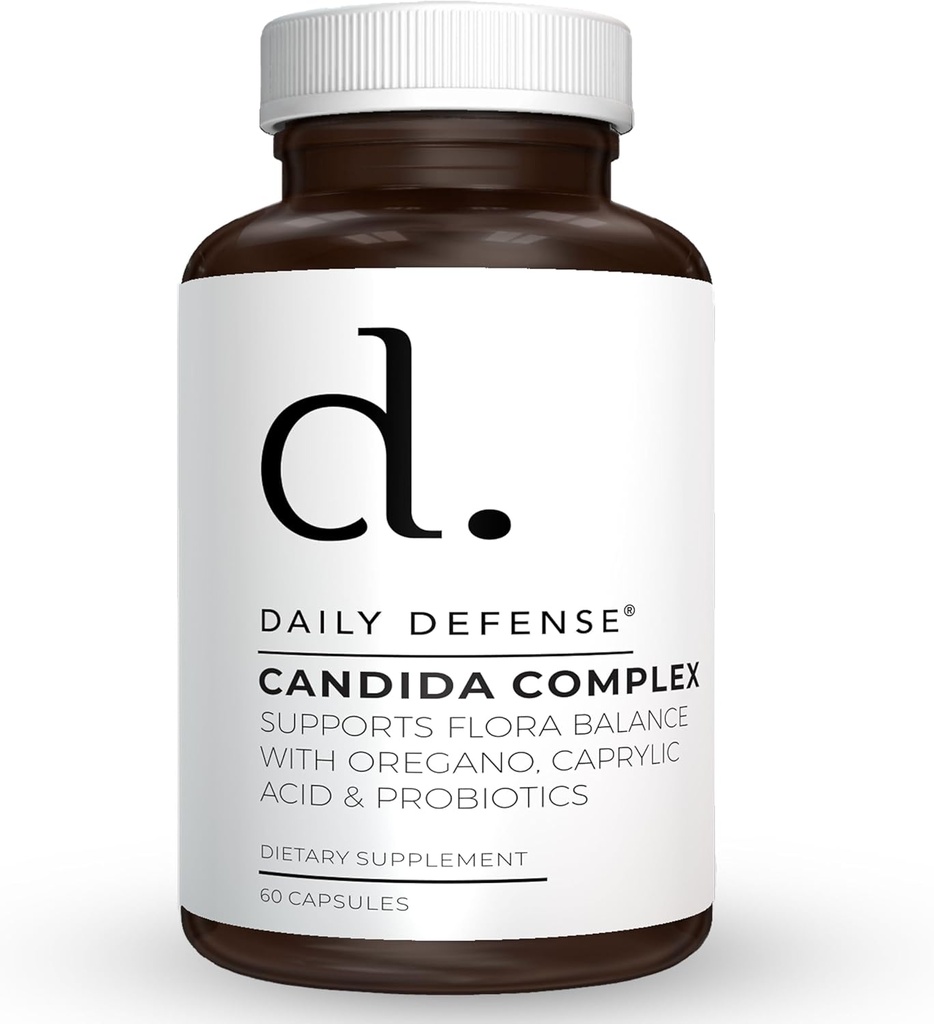 Candida Flush & Cleanse 60 Count Gut Support for Balanced Gut Flora with Oregano, Caprylic Acid,Probiyotiks & Digestive Enzymes - Non GMO Diyet