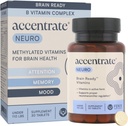 Brain Supplement for Focus, Attention, Mood | Complete Vitamin B Complex | Brain Health | Methylated Multivitamin w/L-Methylfolate (5-MTHF), Cofactors Methyl-B12 & P5P | MTHFR Supplement
