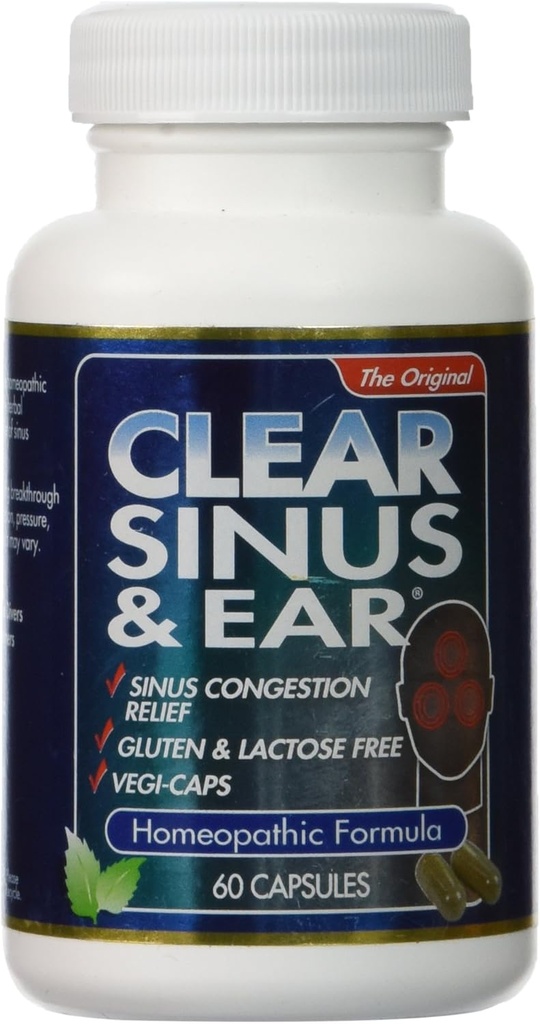 Clear Products Homeopathic Formula, Sinus ve Ear, 60 Count