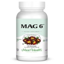 Maxi Health MAG 6 - Magnezyum (as Hoffman, Glycinate) B6 - Migraine, Kas Cramps, Kidney Stone Support - Kadınlar ve Erkekler için Magnezyum Supplement - 120 Capsules - Kosher