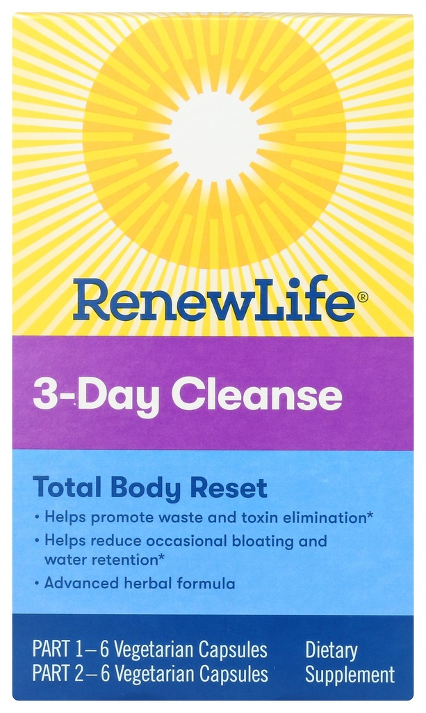 Yeni Hayat Yetişkin Cleanse Total Body reset, Advanced Herbal Formula - 2Part, 3-Day Program - Gluten, Süt & Soy Free - 12 Vegetarian Capsules